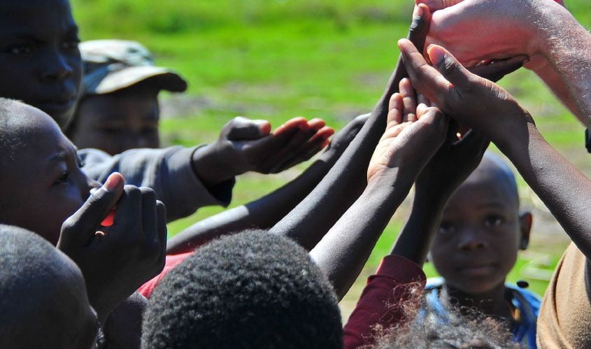 Hands Held Up to Receive